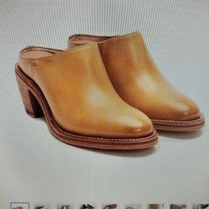 Frye Marigold Rosalia Leather Block Heel Slip-on Mules